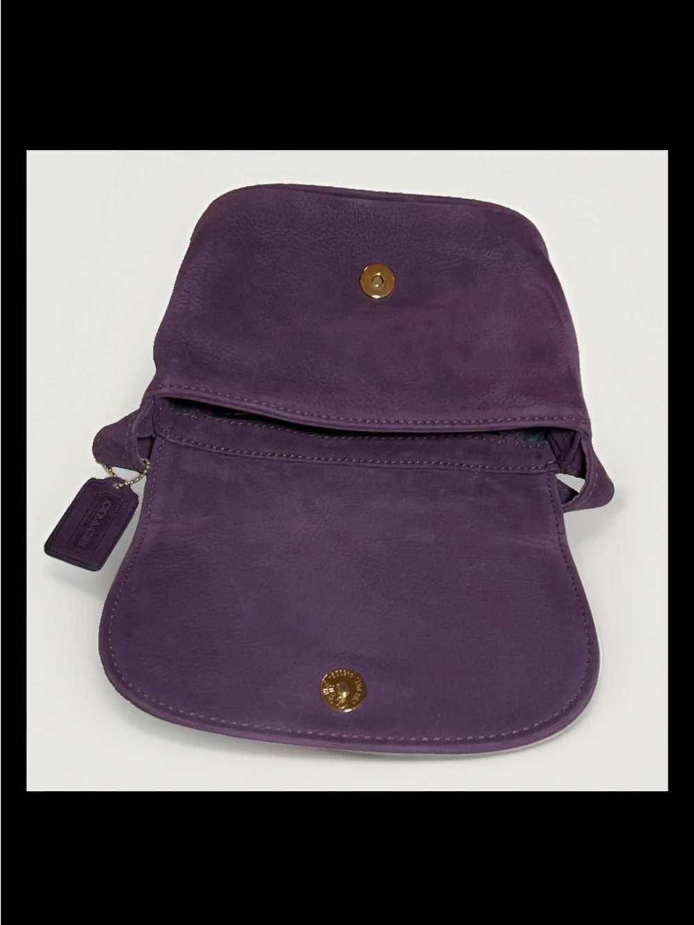 Coach Sonoma Small Flap Bag, Grape Nubuck Leather 1996 (#4946) *Made In The USA*